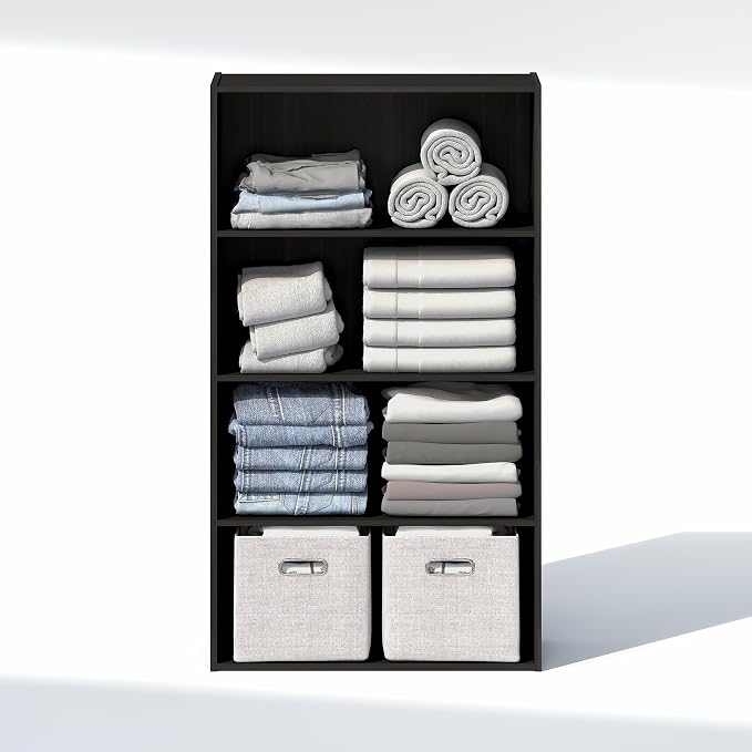Furinno Reed Closet Organizers and Storage, 4-Tier Closet Organizer, Open Shelf - Image 4