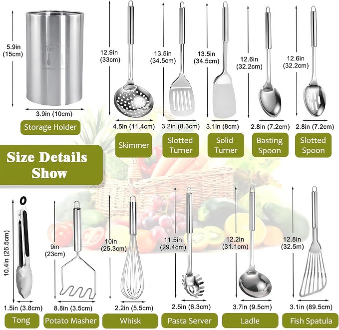 Stainless Steel Kitchen Utensils Set - Image 7