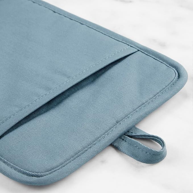 KitchenAid Ribbed Soft Silicone Pot Holder 2-Pack Set, Fog Blue - Image 4