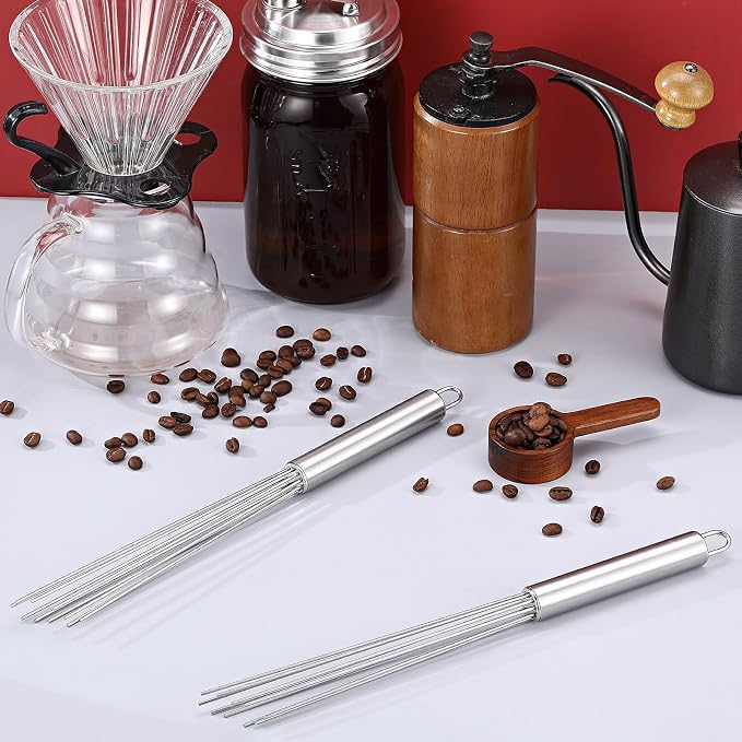 Baderke 4 Pcs Espresso Whisk 11.5 Inch Long Handle Barista Whisk 10 Needles 2 - Image 3