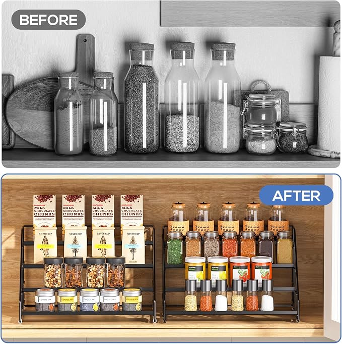 Spice Rack Organizer for Cabinet, 4 Tiered Spice Rack Organizer, Tiered - Image 6
