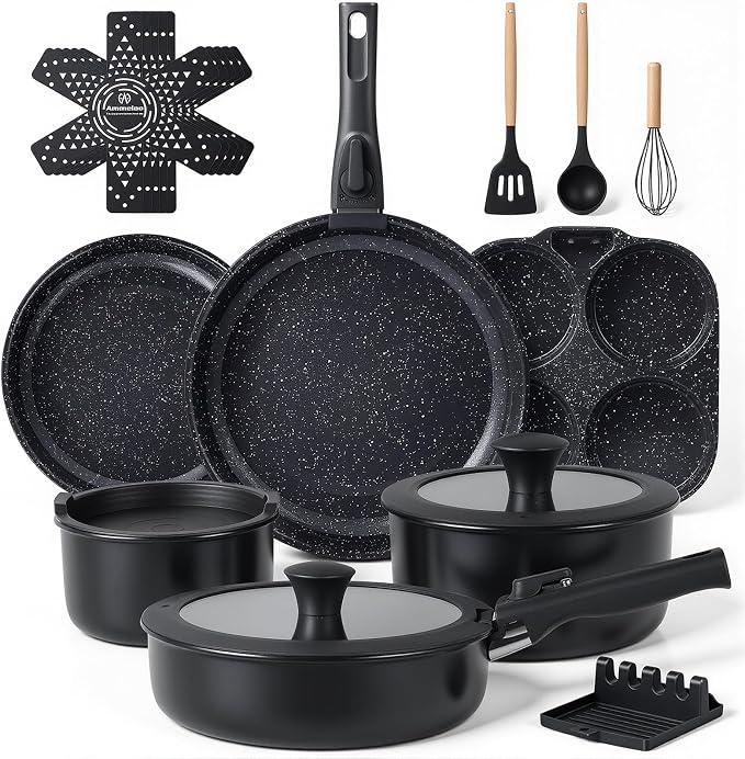 Ammeloo 21-Piece Ceramic Pots and Pans Set Non Stick by Unknown