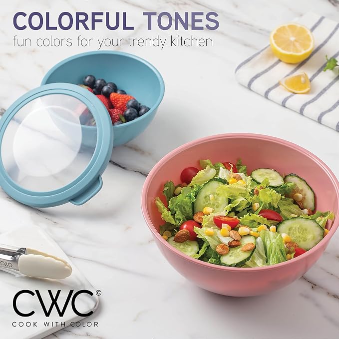 COOK WITH COLOR Mixing Bowls with TPR Lids - Image 3