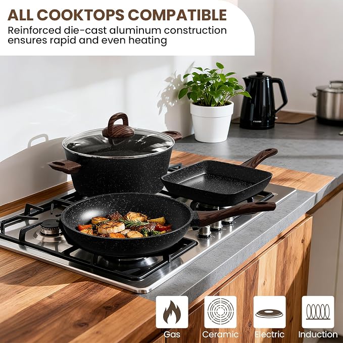 Pots and Pans Set Non Stick, 31 Piece Kitchen Induction Cookware & Bakeware Set - Image 8