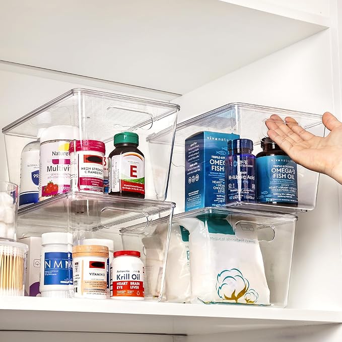 Vtopmart 8 Pack Clear Stackable Storage Bins - Image 5