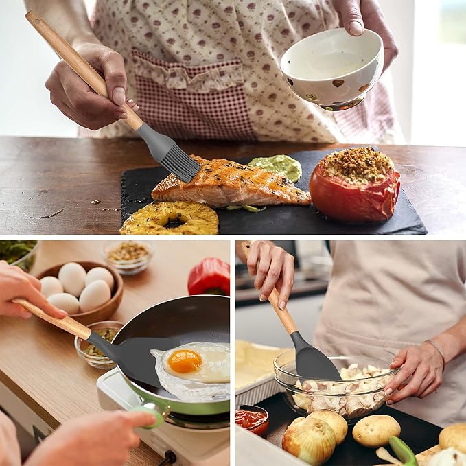 Kitchen Utensils Set of 12, E-far Silicone Cooking Utensils - Image 5