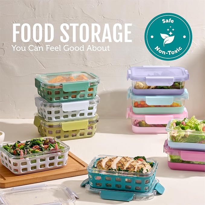 Ello Duraglass 3.4 Cup Meal Prep Sets 10Pc, 5 Pack Set- Glass Food Storage - Image 7
