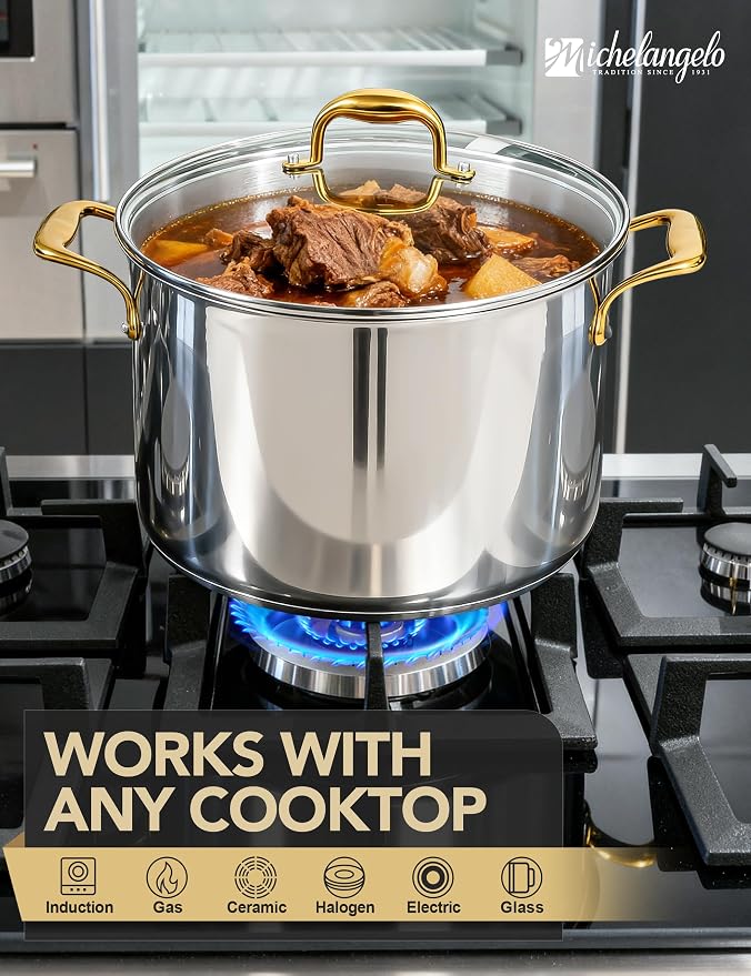 MICHELANGELO Stainless Steel Stock Pot - Image 6