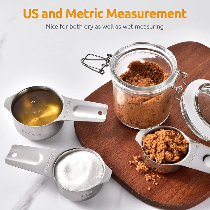 Measuring Cups: U-Taste 18/8 Stainless Steel Measuring Cups Set of 7-Piece: 1/8 - Image 8