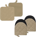 Oven Mitts and Pot Holders Set, Heat Resistant Silicone Kitchen Mini Oven by GOLDMEET