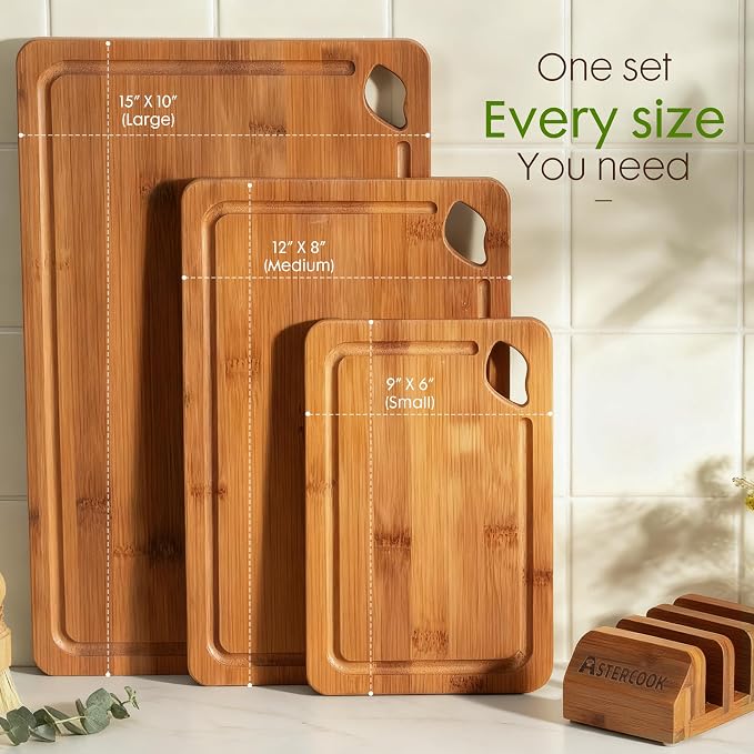 Astercook Deep-Carbonized Bamboo Cutting Boards - Image 8