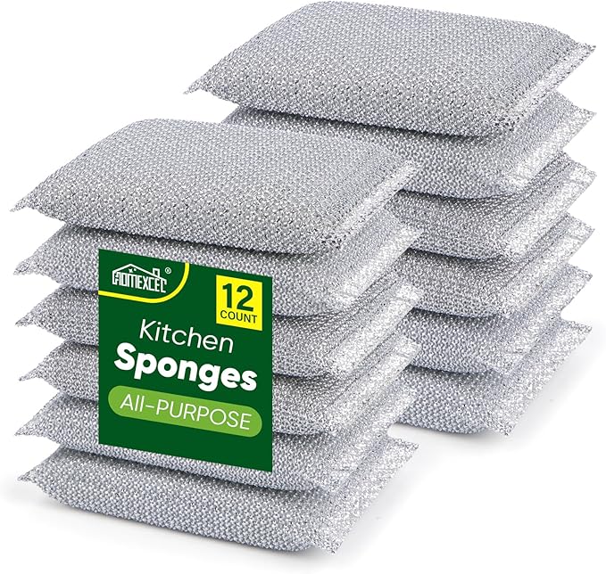 HOMEXCEL All-Purpose Sponge Pads 12PK, Non-Scratch Dish Sponges Safe by HOMEXCEL
