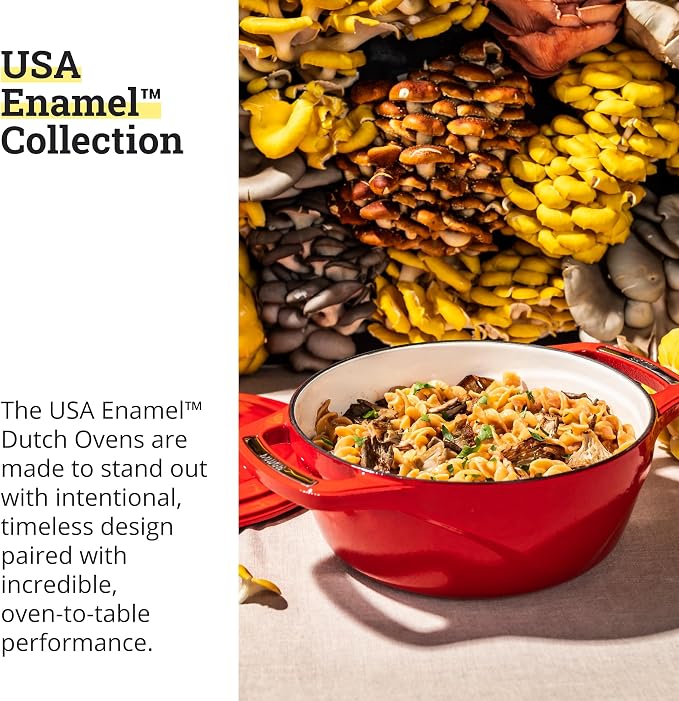Lodge USA Enamel 4.5 Qt Enameled Cast Iron Dutch Oven - Image 4