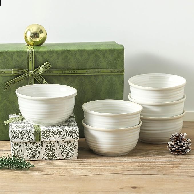 Hasense Cereal Bowls, 20 Ounce Soup Bowls Set of 6, Ceramic Deep Bowl - Image 7