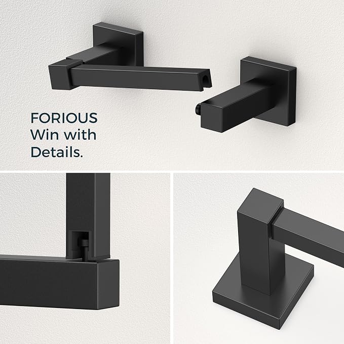 FORIOUS Toilet Paper Holder Wall Mount and Hand Towel Ring Set, SUS 304 - Image 4