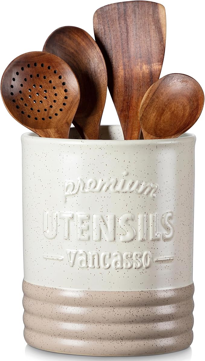 vancasso Sabine Utensil Holder, 7.2" Large Utensil Crock by vancasso
