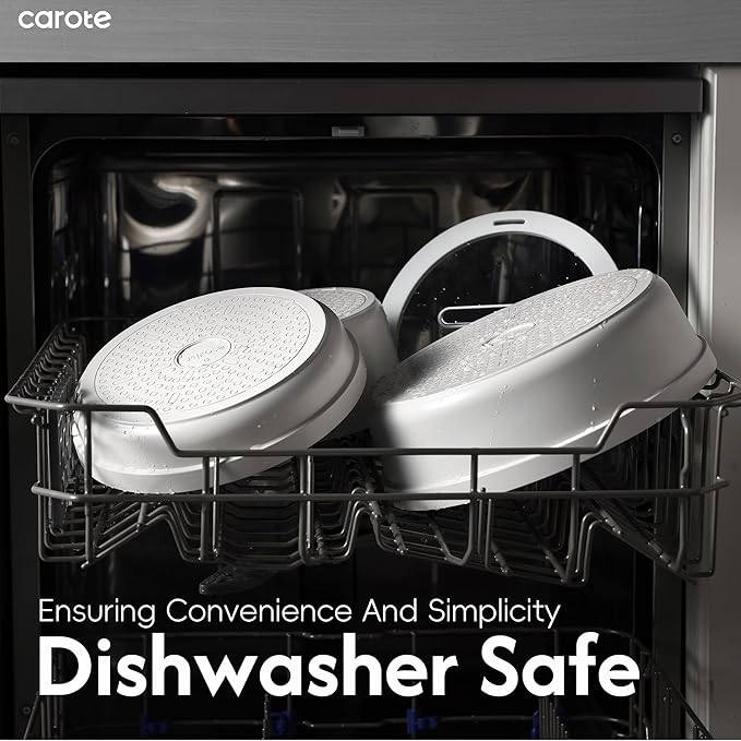 CAROTE 22pcs Pots and Pans Set Non Stick, Detachable Handle Cookware Set White - Image 7