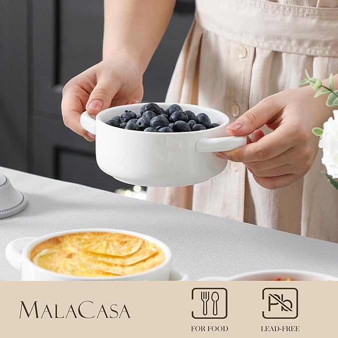 MALACASA Mini Cocotte Set - 14 OZ Small Casserole Dishes - Image 3