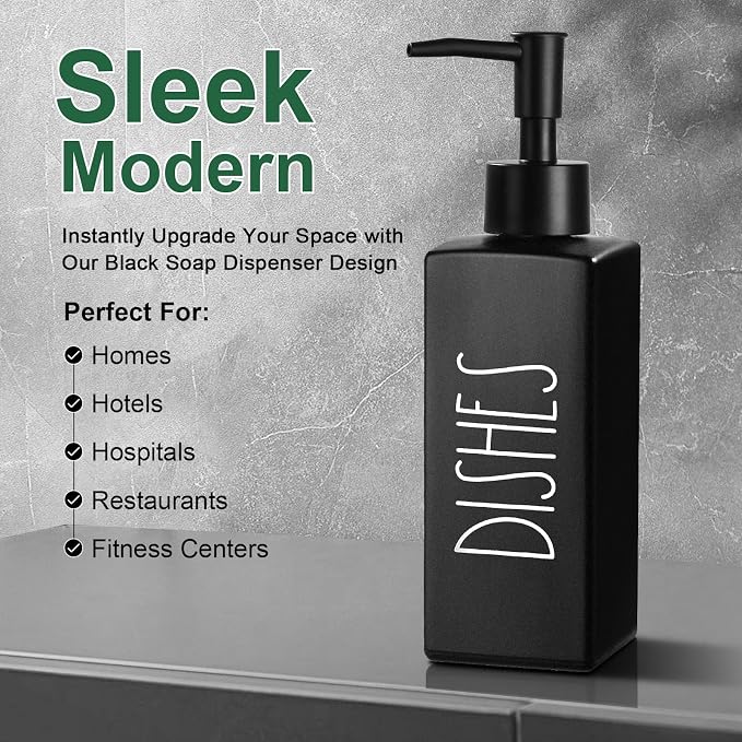 Dish Soap Dispenser, Matte Black Soap Dispenser - Image 4