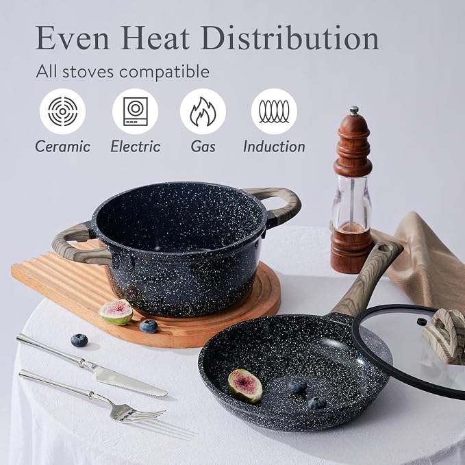 Ceramic Cookware Set 22 Piece Nonstick Pots and Pans Set Non Stick Kitchen - Image 3
