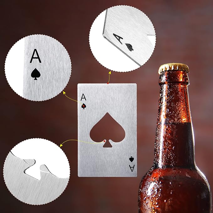 Chumia Poker Card Bottle Openers Stainless Steel Poker Card Beer Ace Bottle Cap - Image 5