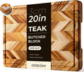 Teak Wood Cutting Board for Kitchen Extra 20'' Large End Grain Heavy Duty by oridom