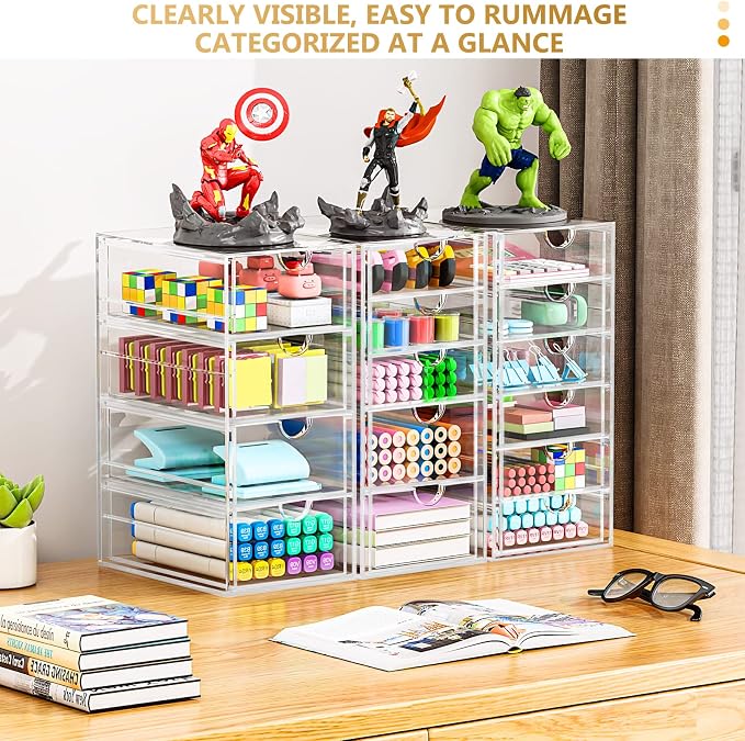 Acrylic 3 Pack Desk Organizers and Accessories, Makeup Organizer Storage - Image 7