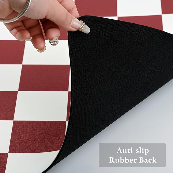 Ohocut Red Checkered Dish Drying Mat - Image 7