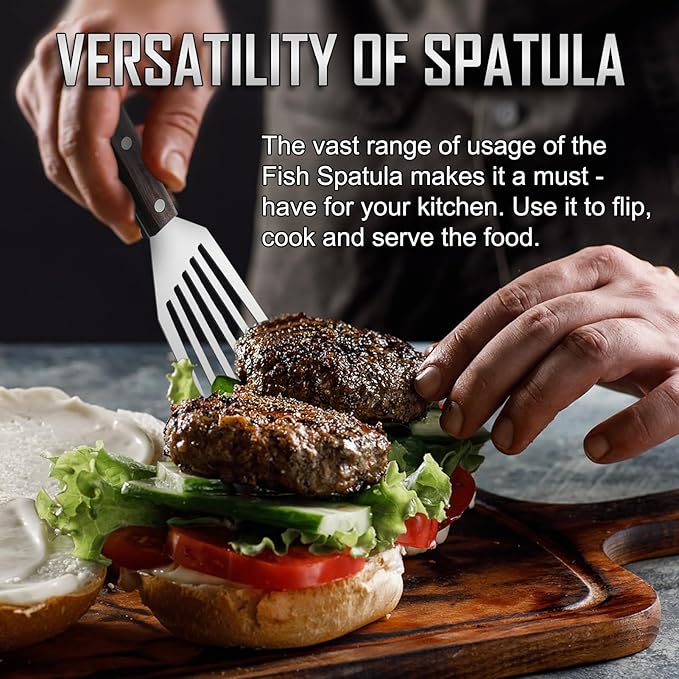 2 Pack Fish Spatula Stainless Steel，Flexible Metal Spatula Perfect - Image 6