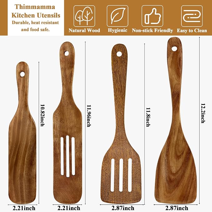 Wooden Spatula, Heat Resistant Cooking Wood Spatulas Spurtles - Image 6
