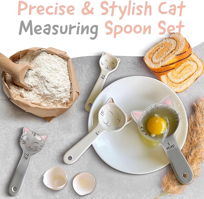 Cat Shaped Ceramic Measuring Spoons - Image 5