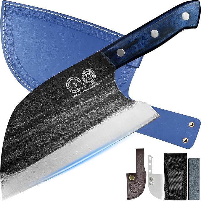 XYJ Authentic Since 1986, Ancient Forged Butcher Knives, Serbian Chef Knife by XYJ