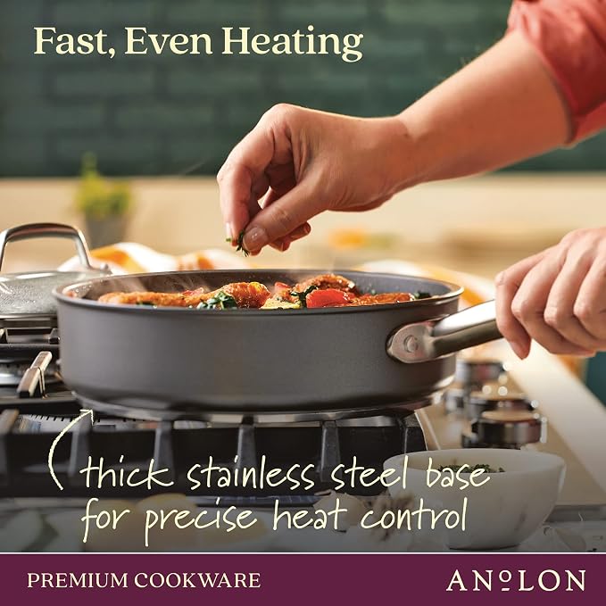 Anolon Accolade Forged Hard Anodized Nonstick Deep Frying Pan / Skillet - Image 4