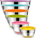 Umite Chef Mixing Bowls with Airtight Lids, 6 Piece Stainless Steel Metal Bowls by UmiteChef