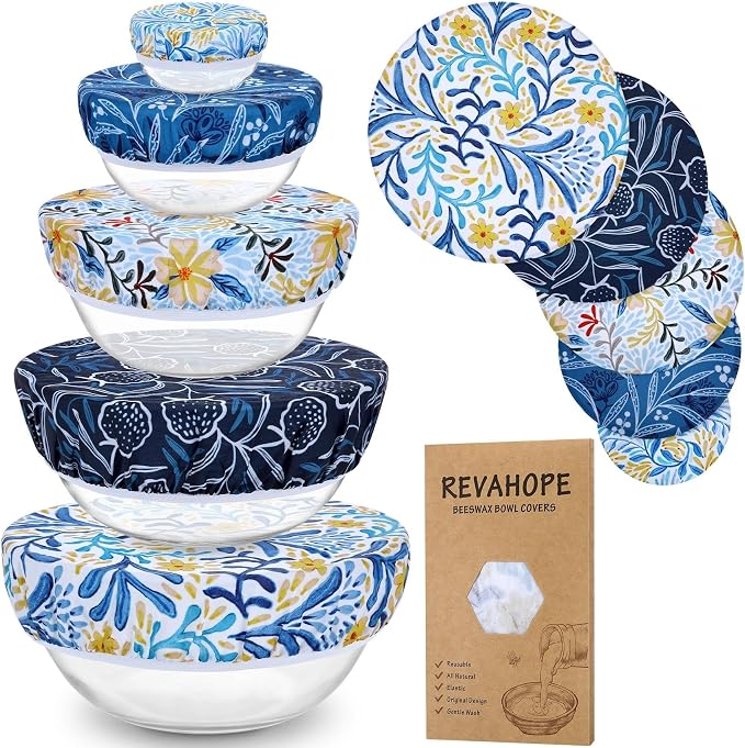 5-Size Reusable Beeswax Bowl Covers by Revahope