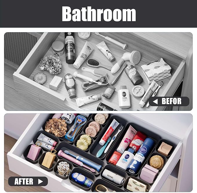 Plastic Drawer Organizers, Bathroom and Vanity Organizer Plastic Tray, Makeup - Image 8