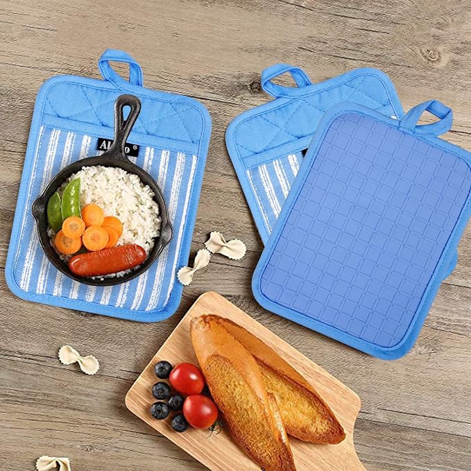 Alselo Silicone Pot Holders Set of 3 Heat Resistant & Non Slip Potholders - Image 6