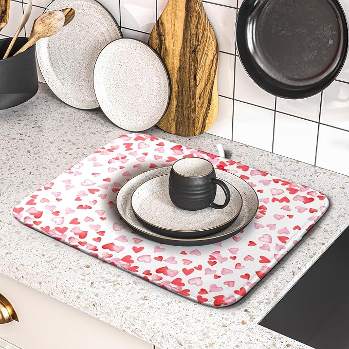 Valentine’s Day Dish Drying Mat - Image 2
