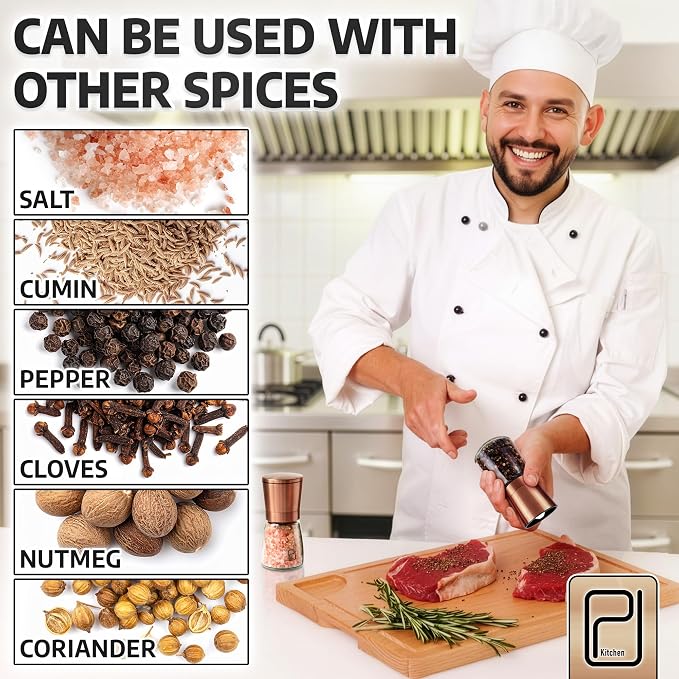 Premium Salt and Pepper Grinder Set - 6 oz - Image 4