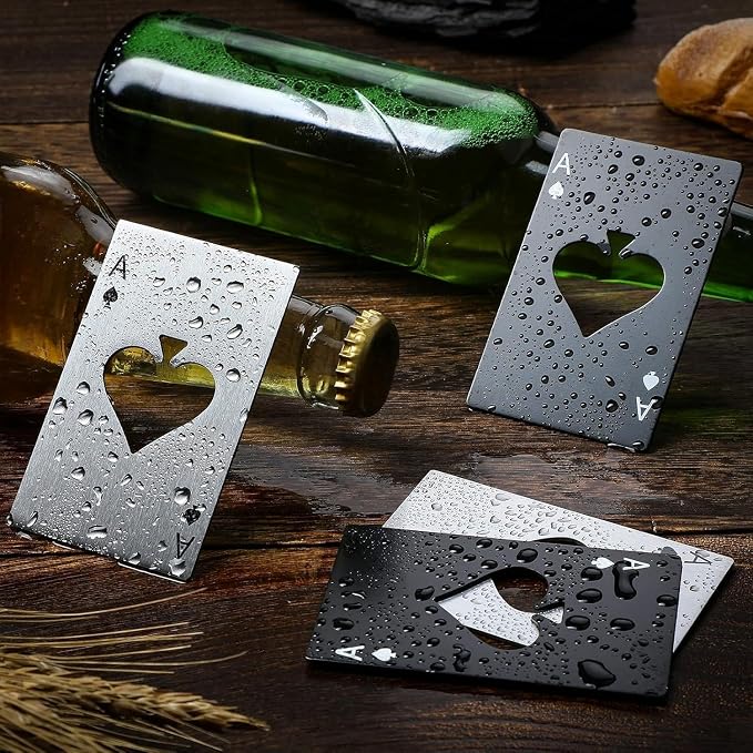 Chumia Poker Card Bottle Openers Stainless Steel Poker Card Beer Ace Bottle Cap - Image 3