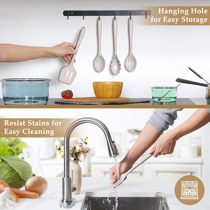 LIANYU 4Pcs Kitchen Utensils Set, Food-Grade Silicone Cooking Utensils - Image 6