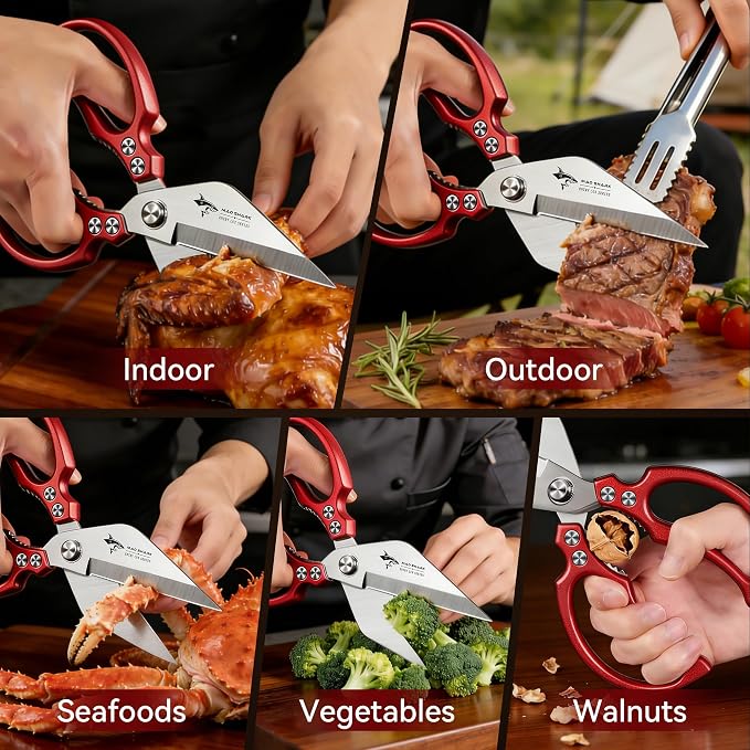 MAD SHARK Heavy Duty Kitchen Scissors, Dishwasher Safe All Purpose Kitchen - Image 4