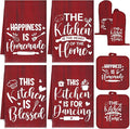Leinuosen 8 Pcs Kitchen Towels and Oven Mitts Sets Pot Holders Dishcloths Set by Leinuosen