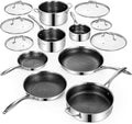 Deluxe 13 Piece Hybrid Ceramic Nonstick Stainless Steel Cookware Set-5 Piece by DELUXE