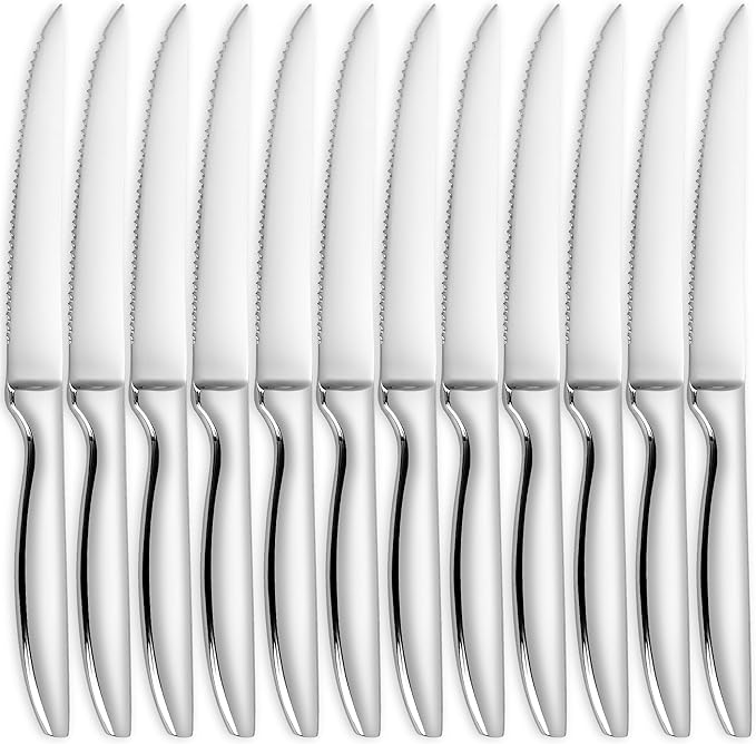 SuperCook Steak Knives Set of 12, Stainless Steel, High End, Dishwasher Safe by SuperCook
