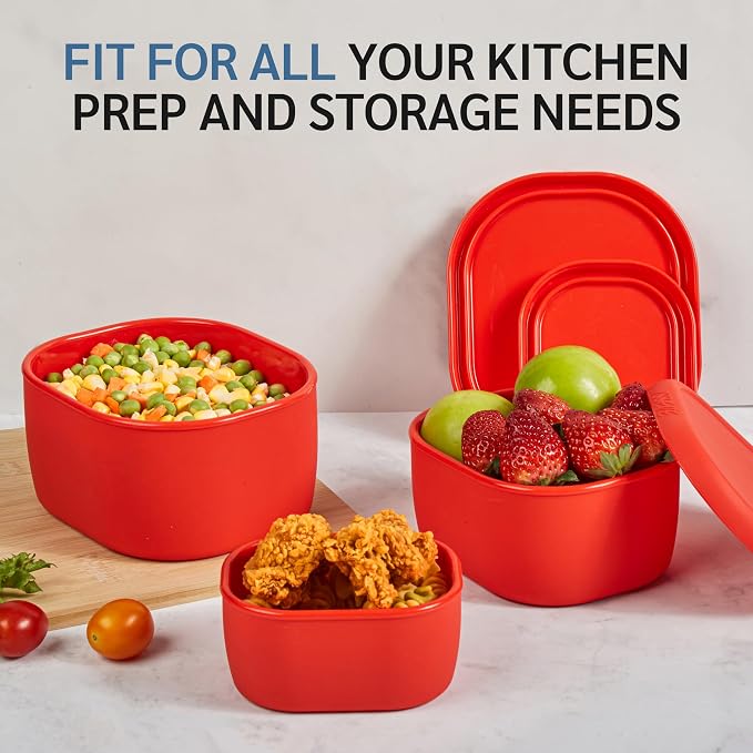 ISSEVE 12Pcs/Set Nesting Silicone Food Storage Containers - Image 4