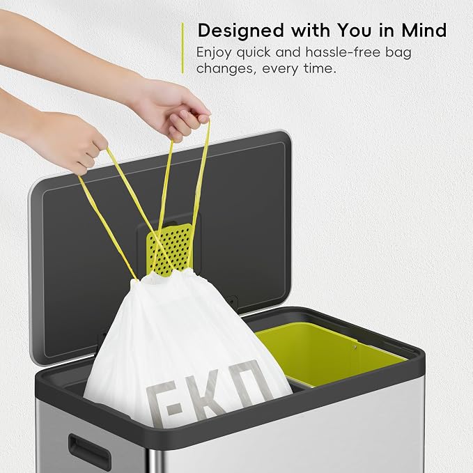 EKO Easy-Dispense Roll 80 Count Extra-Strong Drawstring Tall Kitchen Trash Bag - Image 8