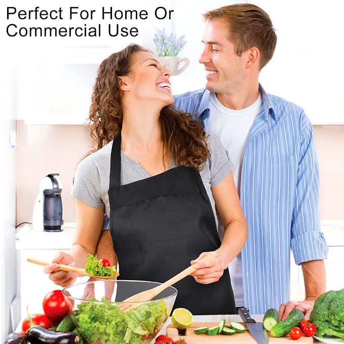 Foaincore Bib Aprons, Unisex Apron No Pocket Bulk Machine Washable Plain Aprons - Image 5