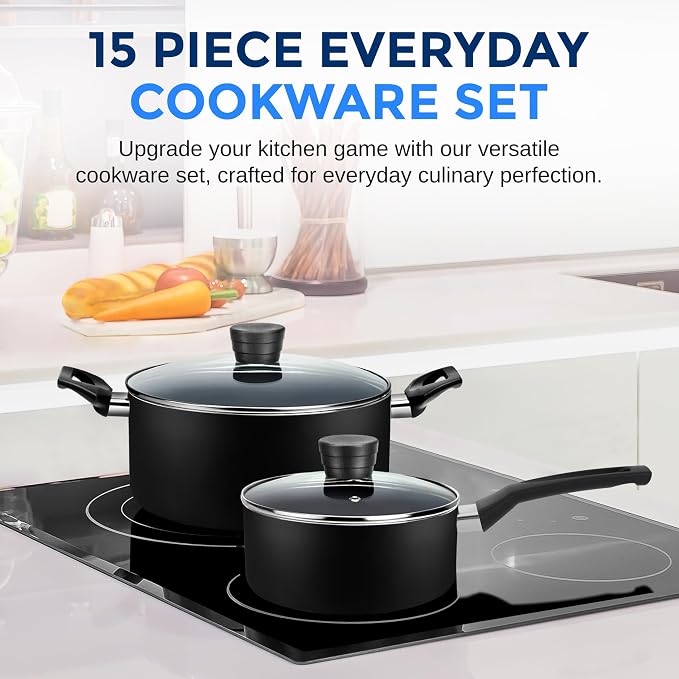 SereneLife Kitchenware Pots & Pans Basic Kitchen Cookware, Heat Resistant - Image 2