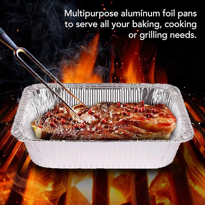 Stock Your Home Aluminum 9x13 Disposable Foil – Half Size Deep Steam Table - Image 4